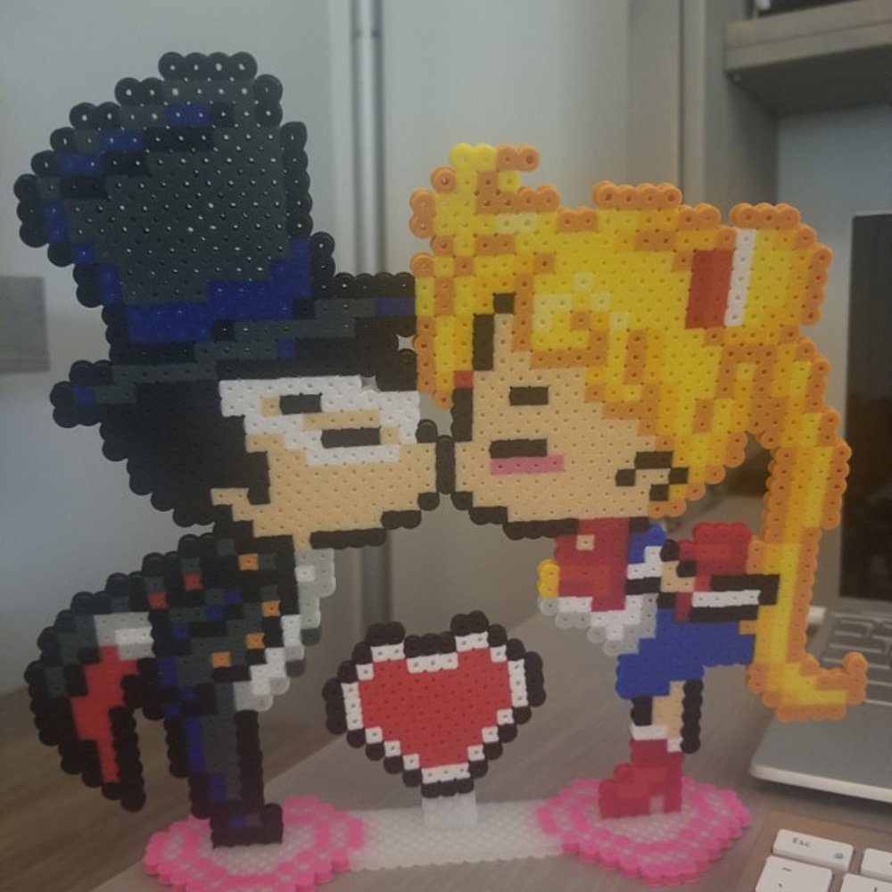 Sailor moon perler bead stand
